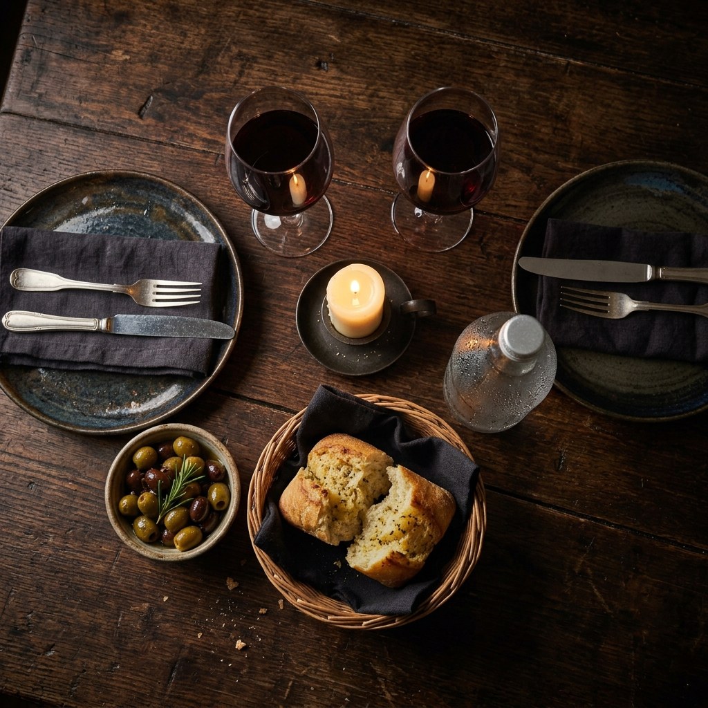 A table laid for two