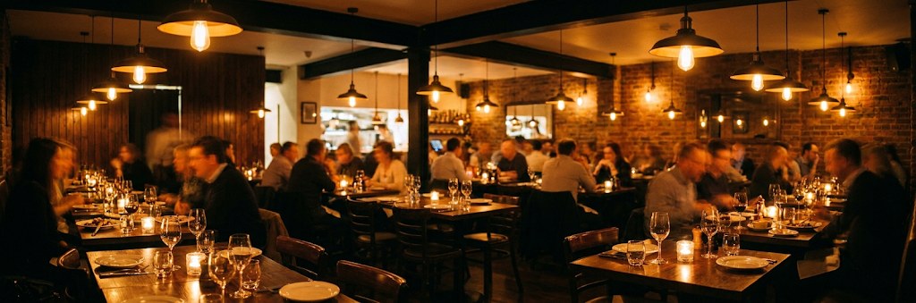 The dining room on a Friday night